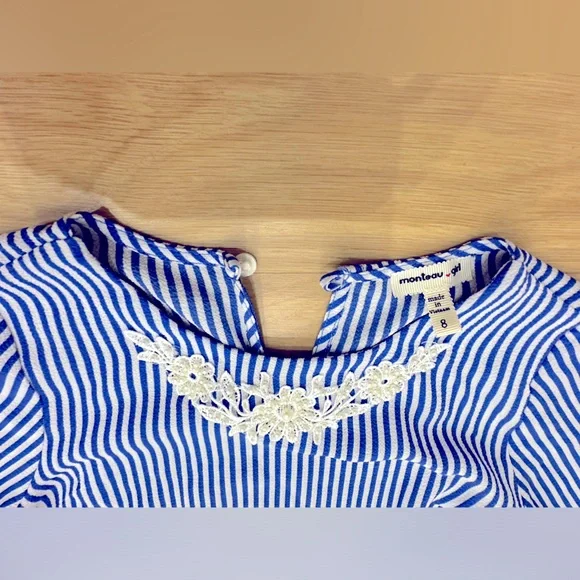 Monteau Girl striped dress - Picture 4 of 5